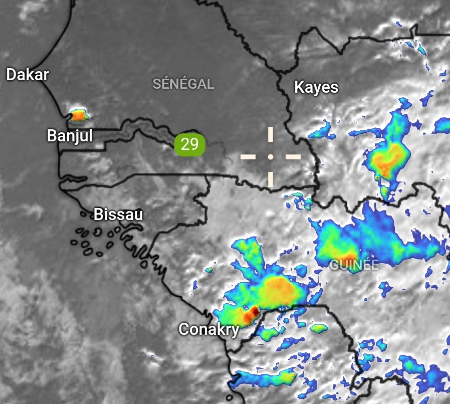 Karim009hamdlay's tweet photo. À #Conakry, en ce début de soirée du 17/08/2025, une #pluie faible à #modérée est attendue à partir de 20h.
Elle pourrait durer plus de 3 heures.
Bonne soirée à toutes et à tous. https://t.co/9VlP4W6Vr8