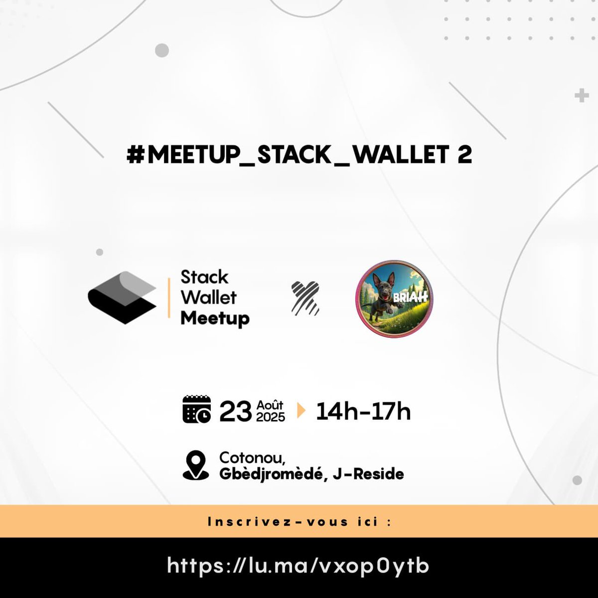 Jilius Tchidedji (@tjilius) on Twitter photo 2e Meetup ✨
👉 J’y présenterai Briah, une opportunité unique à découvrir !
Un rendez-vous incontournable au cœur de la grande ville du Bénin 🇧🇯
📅 23 août 2025
🕑 14h – 17h
📍 GBÈDJROMÈDÉ-Cotonou
🔗 Inscris-toi : lu.ma/vxop0ytb
<a href="/RackhamRishel/">Rackham Rishel</a> <a href="/BriahOnPulse/">Briah On Pulsechain</a> 2e Meetup ✨
👉 J’y présenterai Briah, une opportunité unique à découvrir !
Un rendez-vous incontournable au cœur de la grande ville du Bénin 🇧🇯
📅 23 août 2025
🕑 14h – 17h
📍 GBÈDJROMÈDÉ-Cotonou
🔗 Inscris-toi : lu.ma/vxop0ytb
<a href="/RackhamRishel/">Rackham Rishel</a> <a href="/BriahOnPulse/">Briah On Pulsechain</a>