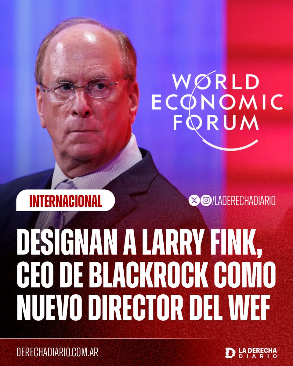 <a href="/laderechadiario/">La Derecha Diario</a> #DeepState americano mueve sus fichas! Designan a #Fink como el nuevo lider-demonio del #ForoEconomicoMundial.