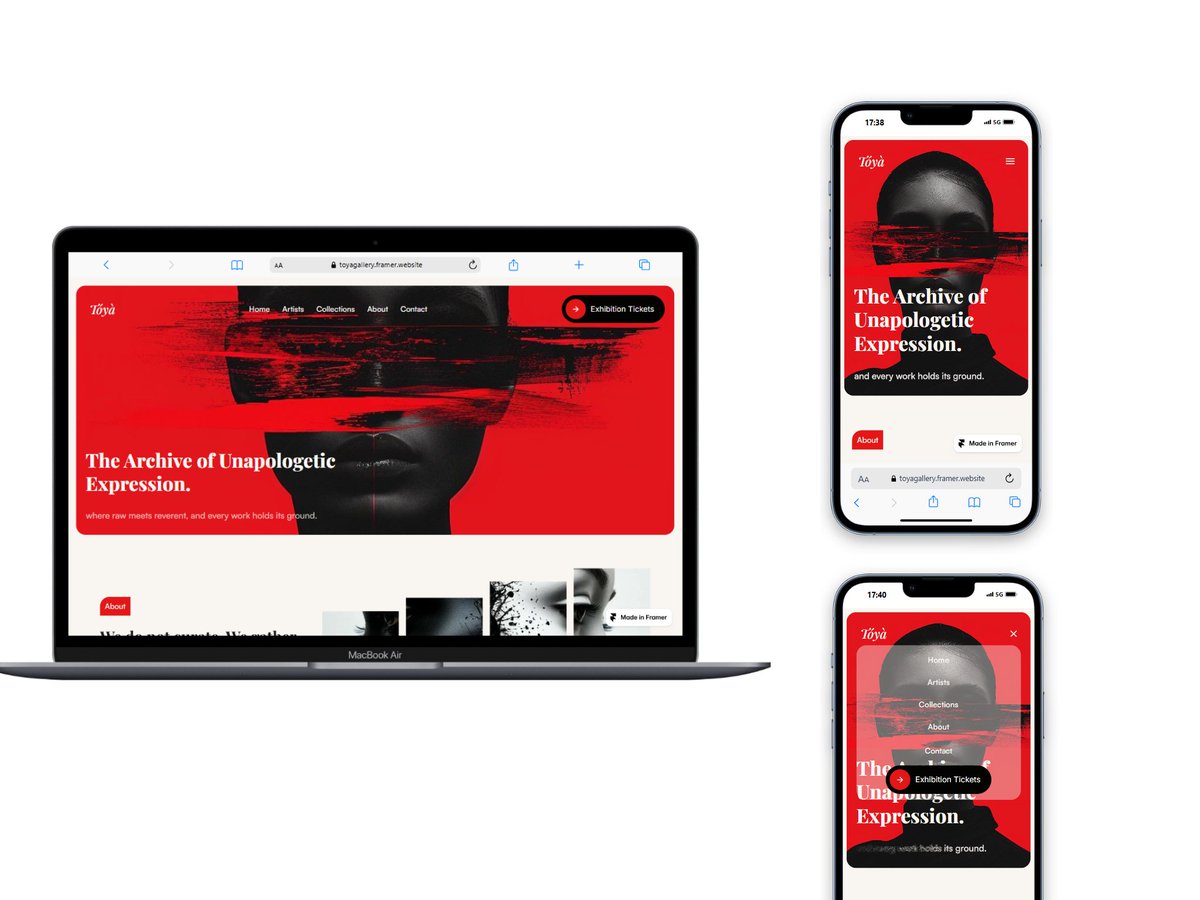 imagineLilies's tweet photo. Just finished designing the digital home for Tóyà Art Gallery✨
Tóyà isn’t just about curating art.
That’s why I built a site that leans into poetic storytelling + clean visuals, giving the brand a distinct voice in the digital art space.
https://t.co/GgocZXtC3b https://t.co/w82pUXh61t