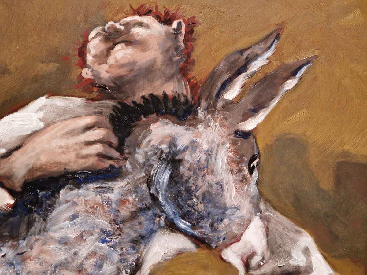 Énigmatique et captivante : "La Danse et les Pies (Les Cinq Points de l'Àme)" #Garouste 2013 huile sur toile. Fable moderne, dont on n'arrive pas au bout du sens. Drôlerie philosophique. J'aime bcp.