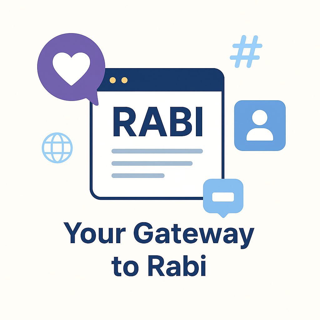🌐 Your Gateway to Rabi
Want to stay in the loop with everything Rabi?
From the latest updates to deep-dive resources and lively community chats — it’s all just a click away.

✅ Visit our official website
✅ Follow us across social platforms
✅ Be part of the conversation