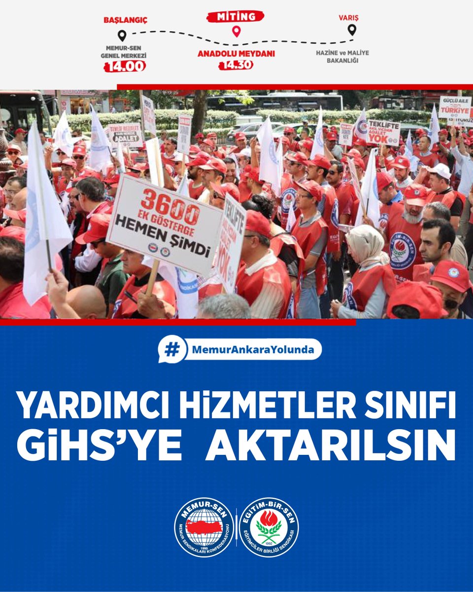 Yardımcı Hizmetler Sınıfı GİHS'ye aktarılsın. #MemurAnkaraYolunda