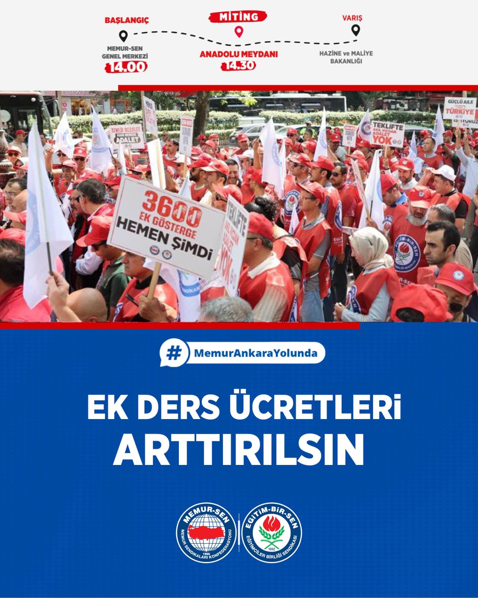 Ek ders ücretleri artırılsın. #MemurAnkaraYolunda