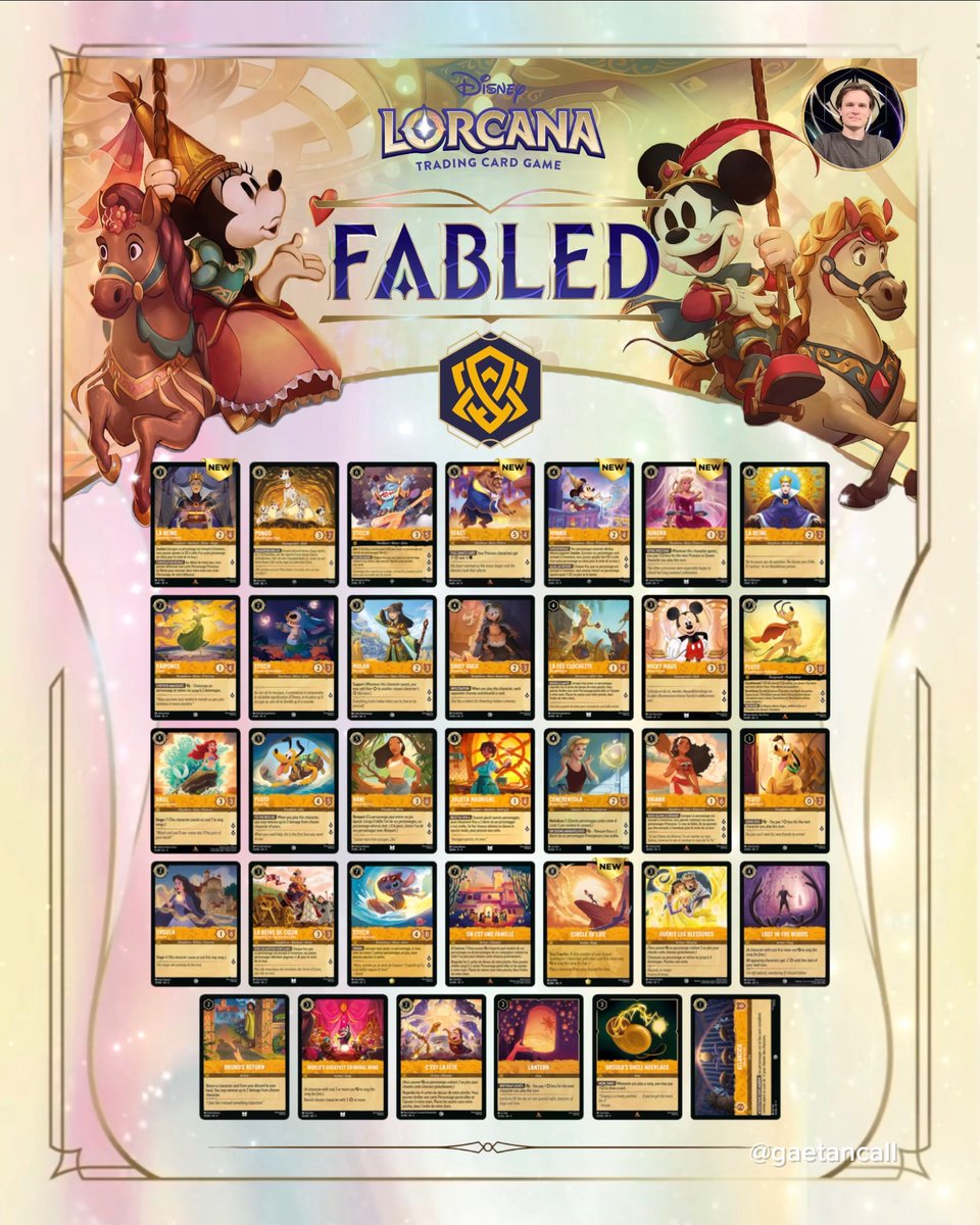 GaetanCall's tweet image. 🎠CARD REVEAL - RECAP - AMBER, AMETHYST, EMERALD, RUBY - FABLED - SET 9 - DISNEY LORCANA

#disneylorcana #lorcana #fabled