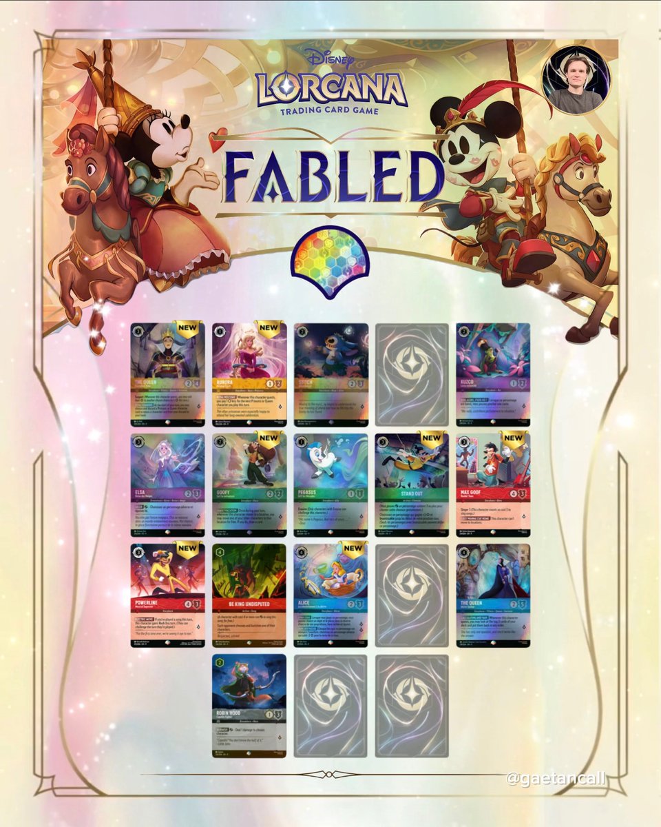 GaetanCall's tweet image. 🎠CARD REVEAL - RECAP CARDS - SAPPHIRE, STEEL, EPIC, ENCHANTED, ICONIC - FABLED - SET 9 - DISNEY LORCANA

#disneylorcana #lorcana #fabled