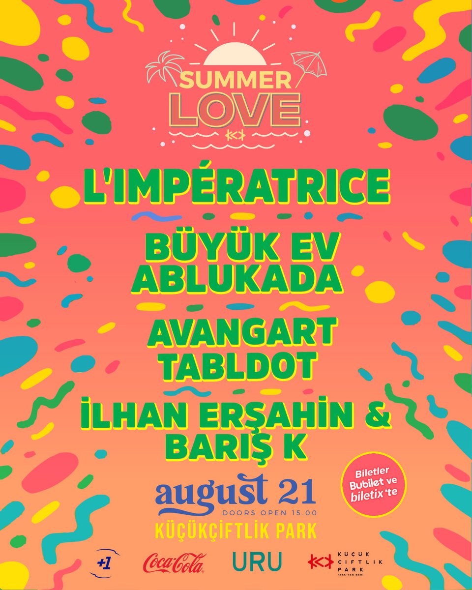 Fransız disko-pop’un müthiş gruplarından, 2012'de Paris'te kurulan L’Impératrice, <a href="/artibir/">#artıbir</a> katkıylarıyla 21 Ağustos’ta KüçükÇiftlik Park'ta! Büyük Ev Ablukada, Avangart Tabldot ve İlhan Erşahin &amp; Barış K ile tek günlük bir festivale dönüşecek Summer Love'da görüşmek üzere!