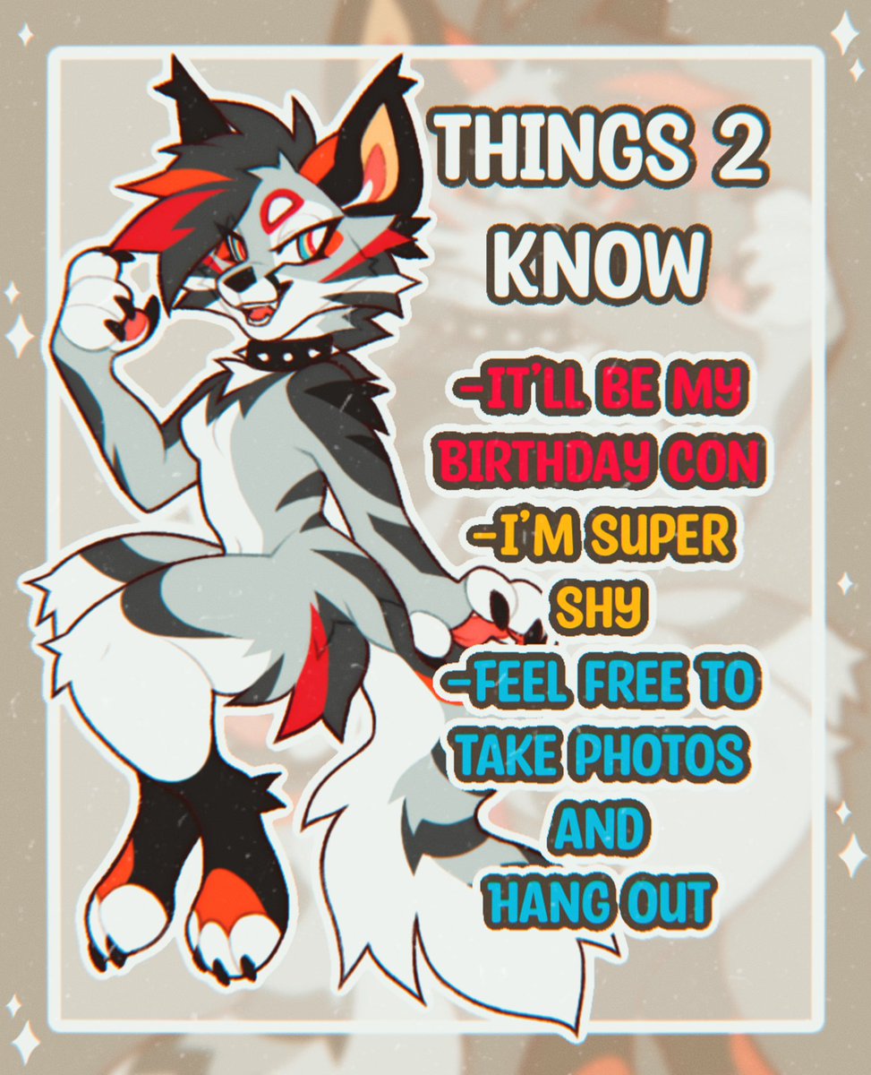 Surprise! I’ll be attending my second ever out of state con, Denfur 2025 for my bday ✨

As always feel free to come say hi and get a pic as I’m always down, I’ll probably just be roaming around the con cluelessly as always! 

Catch me as Salem the housecat or Shino the grey fox!