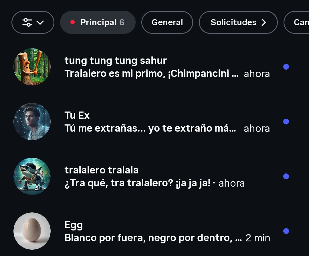me hablo con 4 a la vez y piensa q lo extraño hajaja