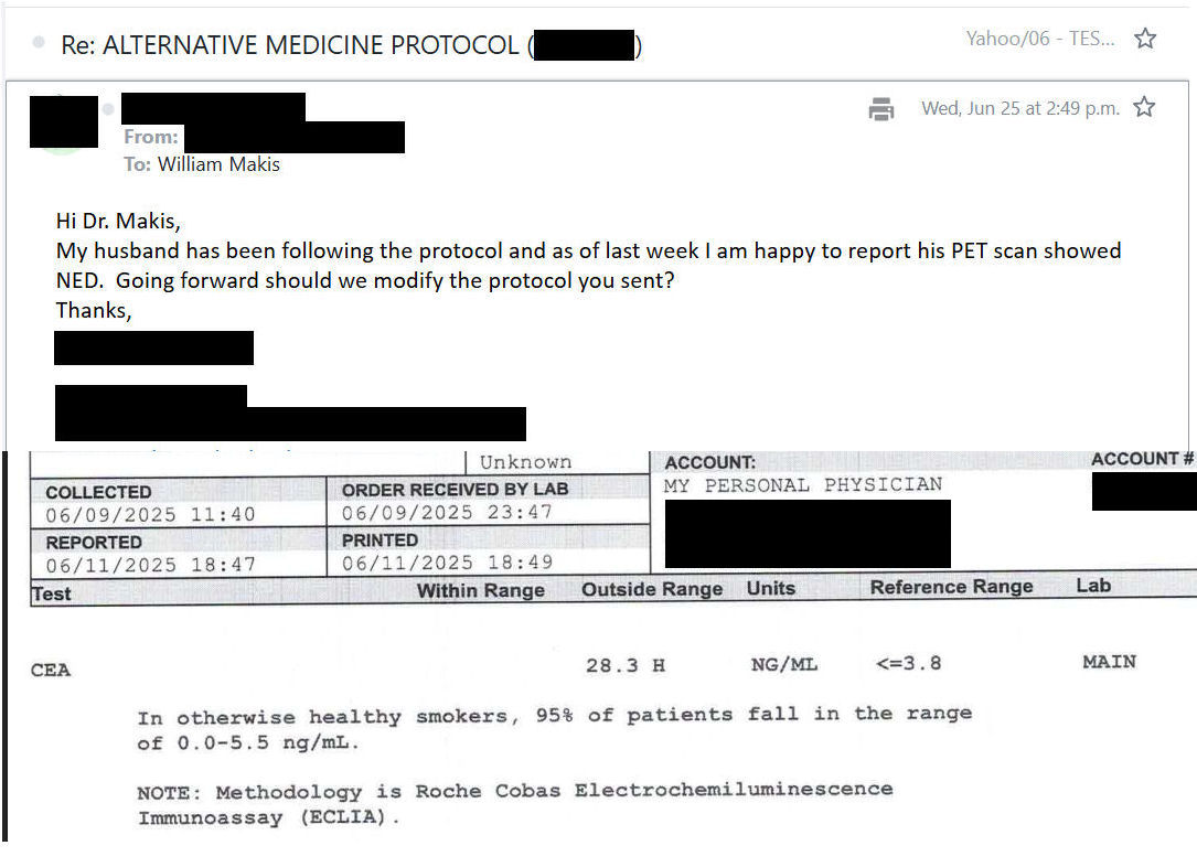 MakisMedicine's tweet photo. NEW ARTICLE: IVERMECTIN, MEBENDAZOLE and FENBENDAZOLE Testimonial - 44 yo Texas man was diagnosed with Stage 4 TURBO Lung Cancer after 2 Pfizer vaccines (high Spike protein 4 years later) - now NED after 4 months!

Sunday Ivermectin Cancer Testimonial TSUNAMI! 😃

Let's see how many testimonials I can post today! 😉

INCREDIBLE STORY:

44 yo Texas man was diagnosed with Stage 4 TURBO NSCLC Lung Cancer after 2 Pfizer vaccines (Mar/Apr 2021)

4 years later his Spike protein level: 
> 2500 (normal < 0.8U/mL)

In February 2025 he started Ivermectin, Mebendazole and Fenbendazole
In April 2025 he started Lorlatinib

RESULTS after 4 months:

CEA: 307 to 28

CA125: 542 to 26.4

SIGNATERA: 1.89 to 0.00 MTM/mL

PET: No evidence of metabolically active disease

I have the world's largest Ivermectin Cancer clientele and we have helped thousands of cancer patients!

Pfizer and Moderna COVID-19 mRNA Vaccines cause TURBO CANCER and Lung Cancer is in the top 5!

Cancer patients around the world are benefiting from repurposed drugs: Ivermectin, Mebendazole, Fenbendazole 

(except in Alberta, Canada, which is run by Premier Danielle Smith who has declared WAR on terminally ill cancer patients and is criminalizing Ivermectin via Courts as we speak)

Article Link in photo to avoid shadowban, just re-type the URL in the first photo at the top, into your browser to access.

@RealAlexJones
@joerogan