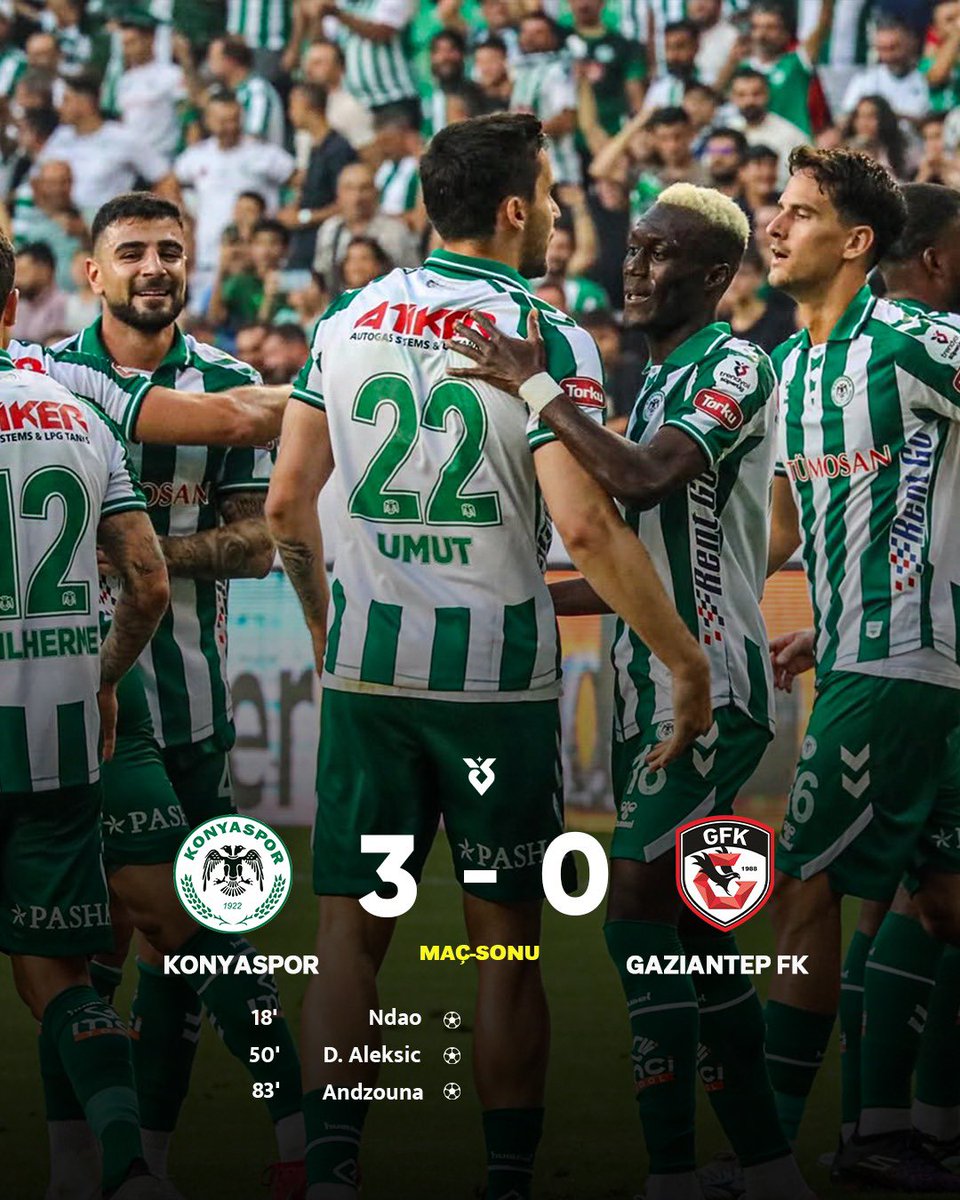 MAÇ SONU

KONYASPOR’UMUZ 3 - 0 Gaziantep FK