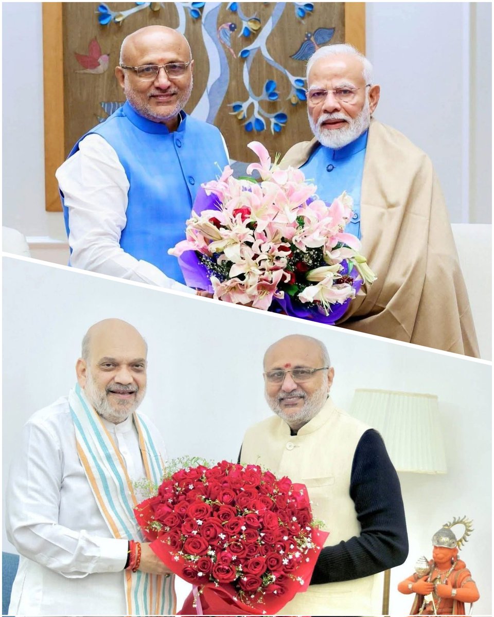 ShaileshDangar7's tweet photo. 💐 #Congratulations to the Hon'ble Governor of Maharashtra Shri C. P. Radhakrishnan Ji on being nominated as the NDA's candidate for the vice presidential election.

Narendra Modi Amit Shah CP Radhakrishnan https://t.co/MHJLrh25XH