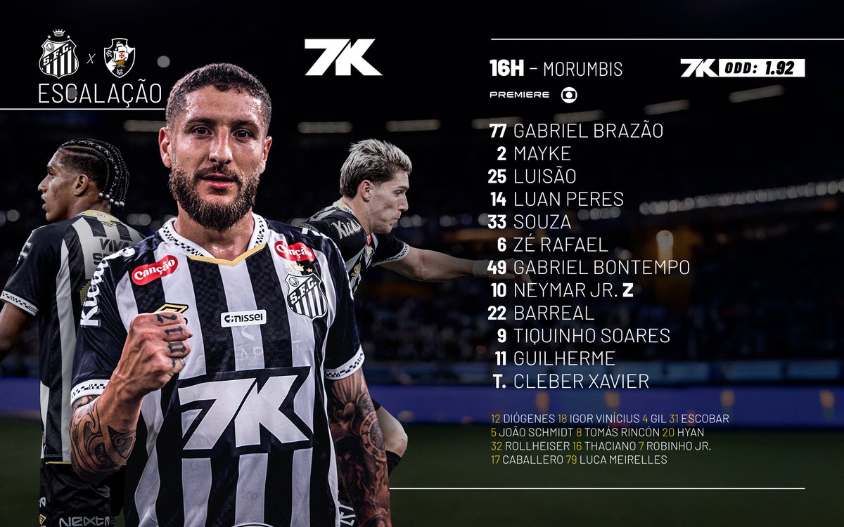 SantosFC's tweet photo. O SANTOS ESTÁ ESCALADO! 📋 https://t.co/KoRx9CXS5L