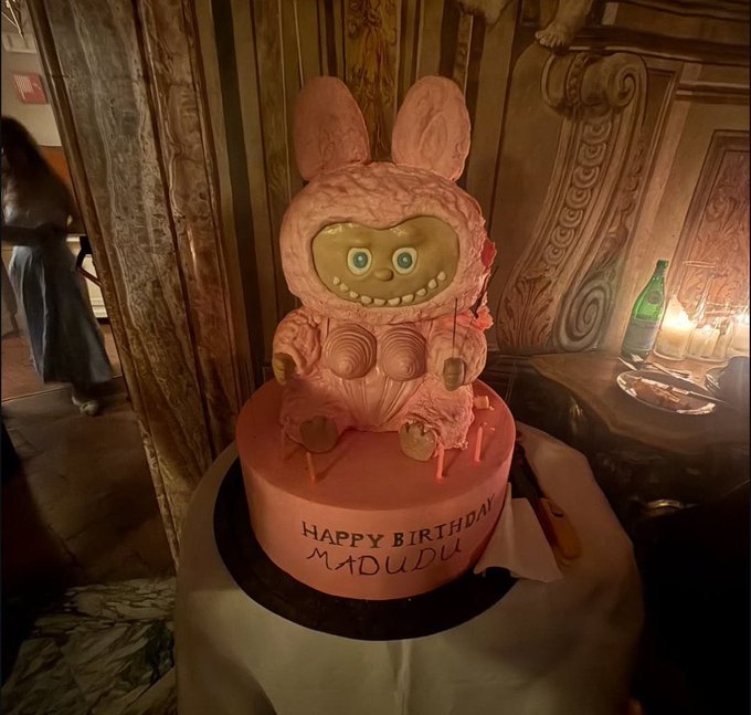 Repungle's tweet photo. @PopBase They really served this cursed Labubu cake at Madonna’s birthday.  

This isn’t a cake. It’s generational trauma. You're buying a slice of that trauma too.   

$CAKEBU 

CA: AEJLXToxR6E5Q3vtA734oFGmaCk5jNVqGvUA2114pump https://t.co/iUO8SwAWbh