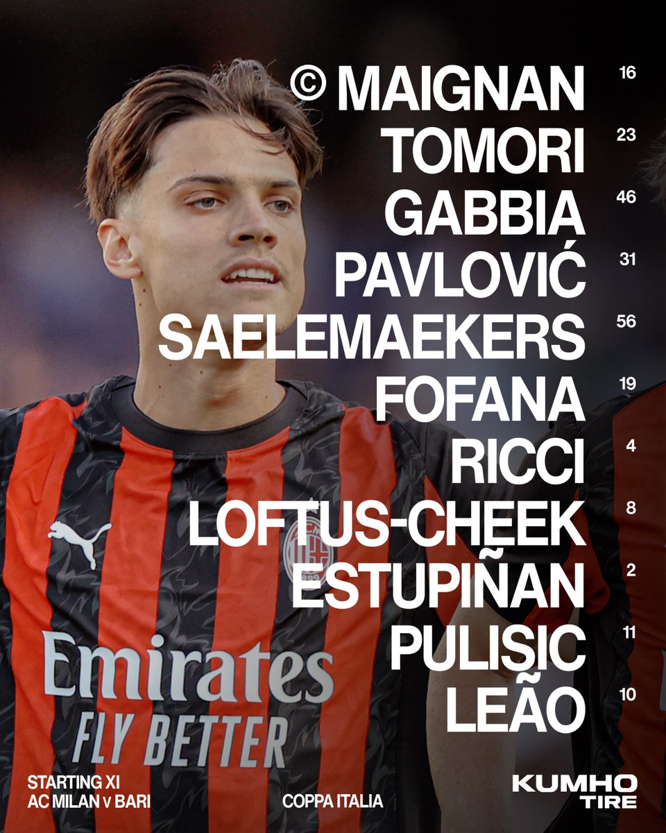 Here's how we start the competitive campaign! 📋

#MilanBari #CoppaItaliaFrecciarossa
Brought to you by 𝗞𝘂𝗺𝗵𝗼 𝗧𝗶𝗿𝗲