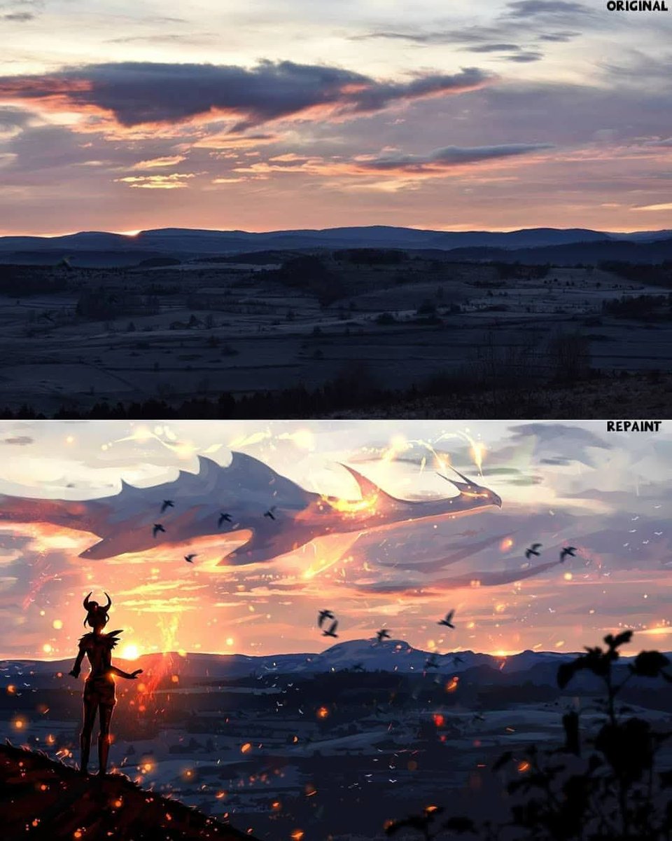 Just came across rykyartofficial on IG. Their art immediately reminded me of the monster-tamer novel I'm working on. How freaking creative to take photos and illustrate in these magical creatures?! This artist absolutely deserves a follow!