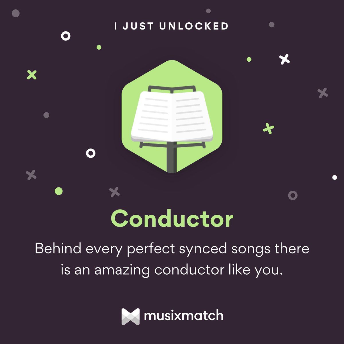 Wow! I just unlocked the Conductor Badge 🏆 on @musixmatch musixmatch.page.link/badge