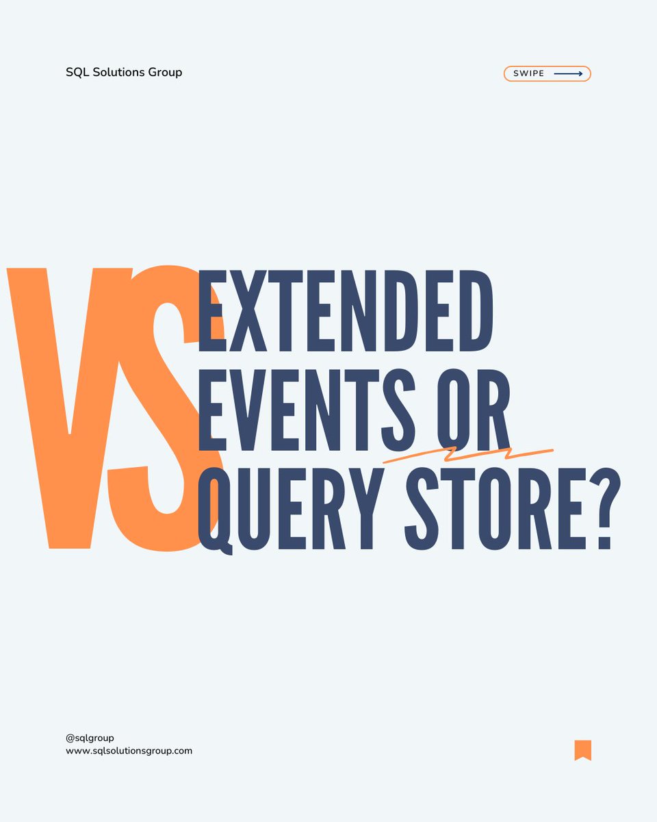 SQLGroup's tweet image. Boost SQL Server performance with our tutorials on Query Store &amp;amp; Extended Events. Learn how to troubleshoot like a pro with tips from seasoned SQL Server consultants.
na2.hubs.ly/y0JNGr0
#sqlserver #sql #querystore #extendedevents