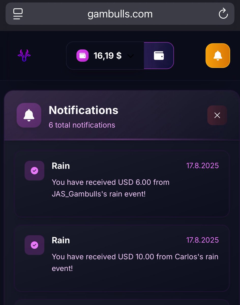 VINC | Gambulls.com (@vincnft) on Twitter photo Rain in chat = free $$$ 🌧️💸
Step 1: Sign up on <a href="/GambullsCasino/">Gambulls.com</a>
Step 2: Use code „LUCK“
Step 3: Getting free money from Rain in chat 🌧️💸
Step 4: Realize you just found the best crypto casino 🐂 Rain in chat = free $$$ 🌧️💸
Step 1: Sign up on <a href="/GambullsCasino/">Gambulls.com</a>
Step 2: Use code „LUCK“
Step 3: Getting free money from Rain in chat 🌧️💸
Step 4: Realize you just found the best crypto casino 🐂
