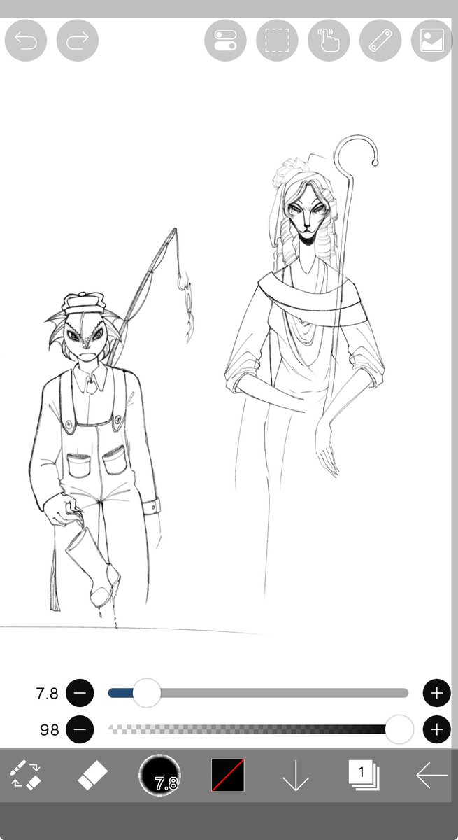 Thefrolicfiend's tweet photo. Mother and son ig (WIP) #AndysAppleFarm https://t.co/BYIQMFHkyE