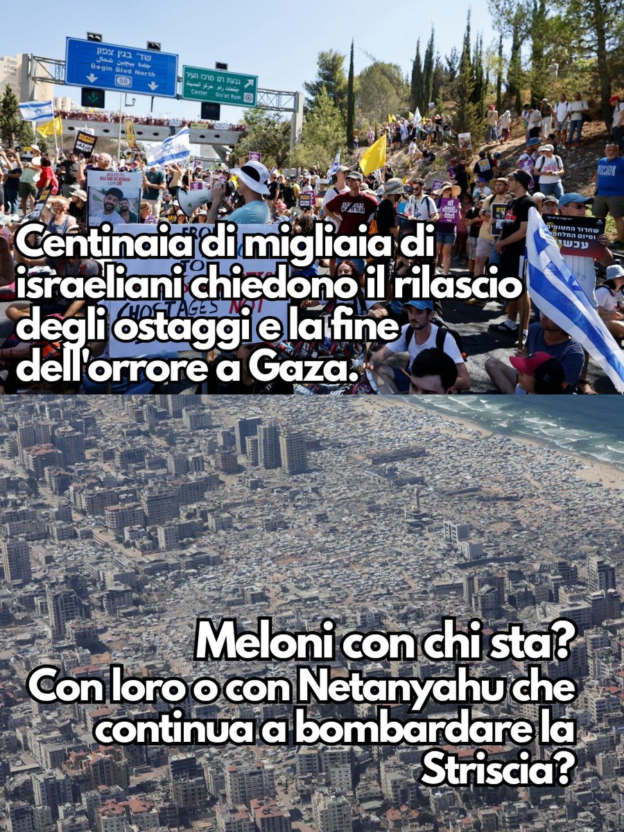 Decine di migliaia di persone si sono riversate per le strade di Tel Aviv, di Gerusalemme e di molte altre città israeliane fin dalle prime ore di questa mattina. Una imponente mobilitazione per chiedere la fine dello sterminio a Gaza, un accordo per il rilascio degli ostaggi e