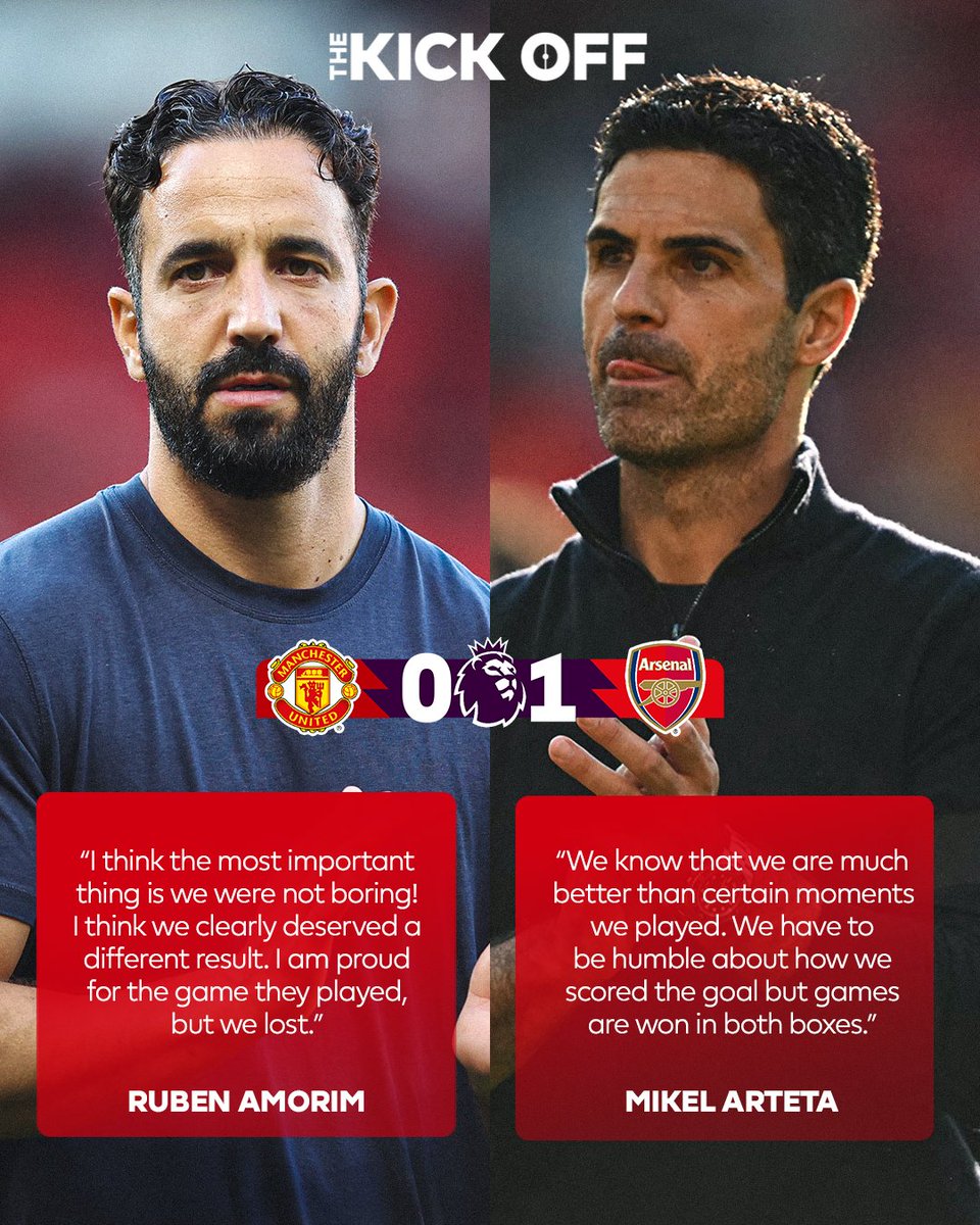 Ruben Amorim and Mikel Arteta's takes from Arsenal's 1-0 win 🗣️