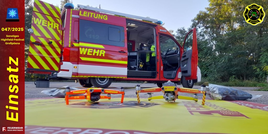 +++ Absicherung Highfield-Festival - 17.08.2025 - 09:52 Uhr +++

Weitere Informationen zu diesem Einsatz und alle weiteren Einsatzberichte finden Sie auf unserer Website unter: ff-regis-breitingen.de 

#imEINSATZfürREGISBREITINGEN #WIRfürREGISBREITINGEN #RegisBreitingen112
*mt