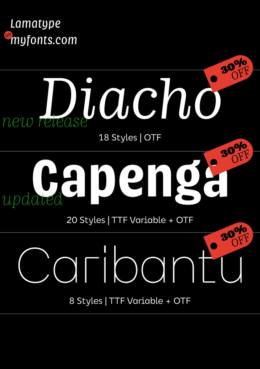 Lamatype’s entire font library is super affordable—30% off on MyFonts! → myfonts.com/collections/la…. 😉

#typeface #graphicdesign #font