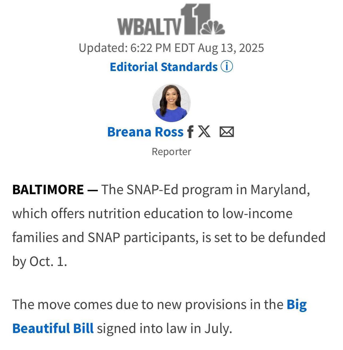 jasonkwicked's tweet image. Maryland’s SNAP-Ed program—vital nutrition education for low-income families—is getting defunded by Oct 1.  
 Why? The “Big Beautiful Bill” signed in July.  
Beautiful for whom?  
 #snap #SNAPEd #FoodJustice #Maryland