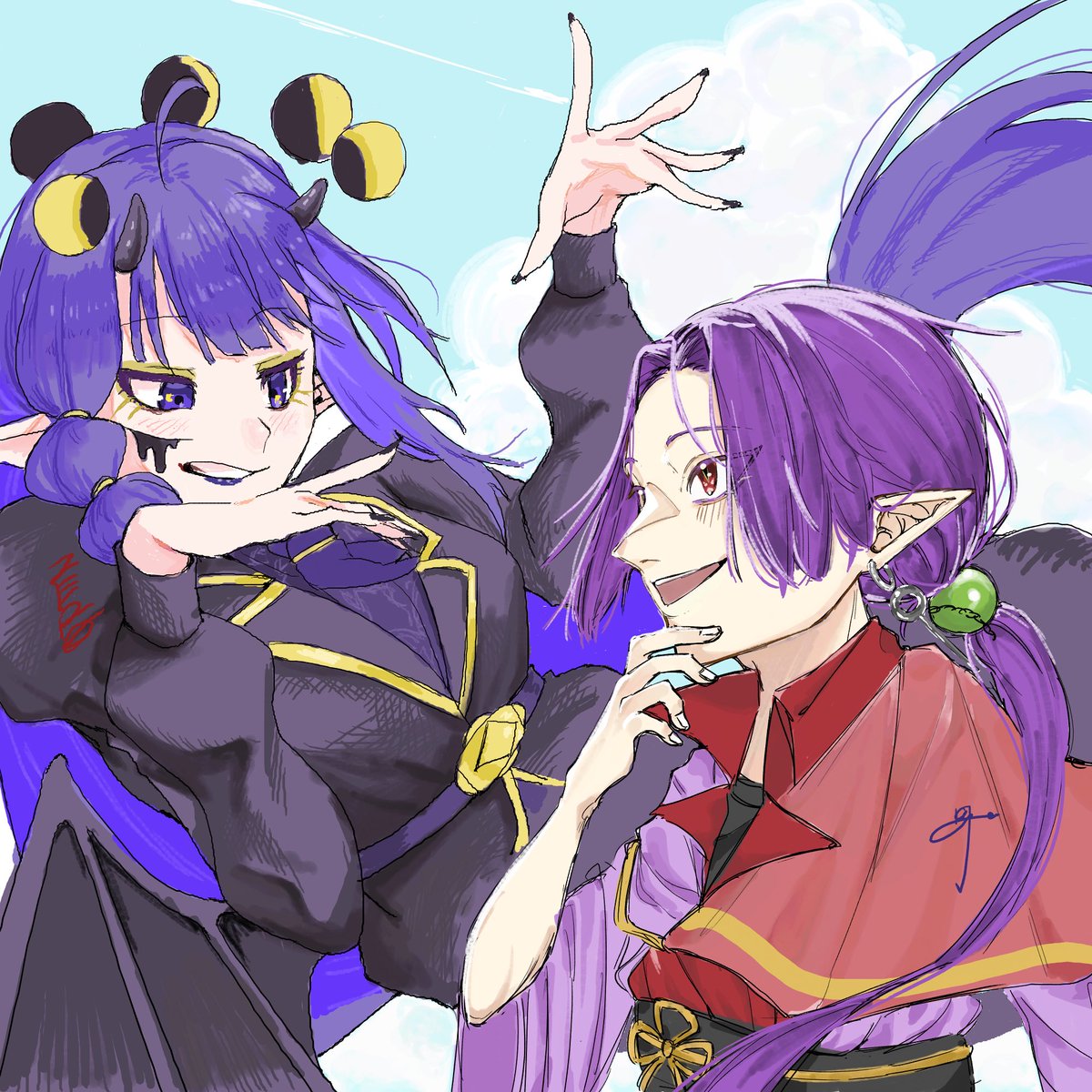 ZERO_Onimaru's tweet photo. おとももちと絵チャしたよ！
プレゼントイラストも頂きました！
にっこりして寝ます☺️ https://t.co/oV5lXEFcuJ