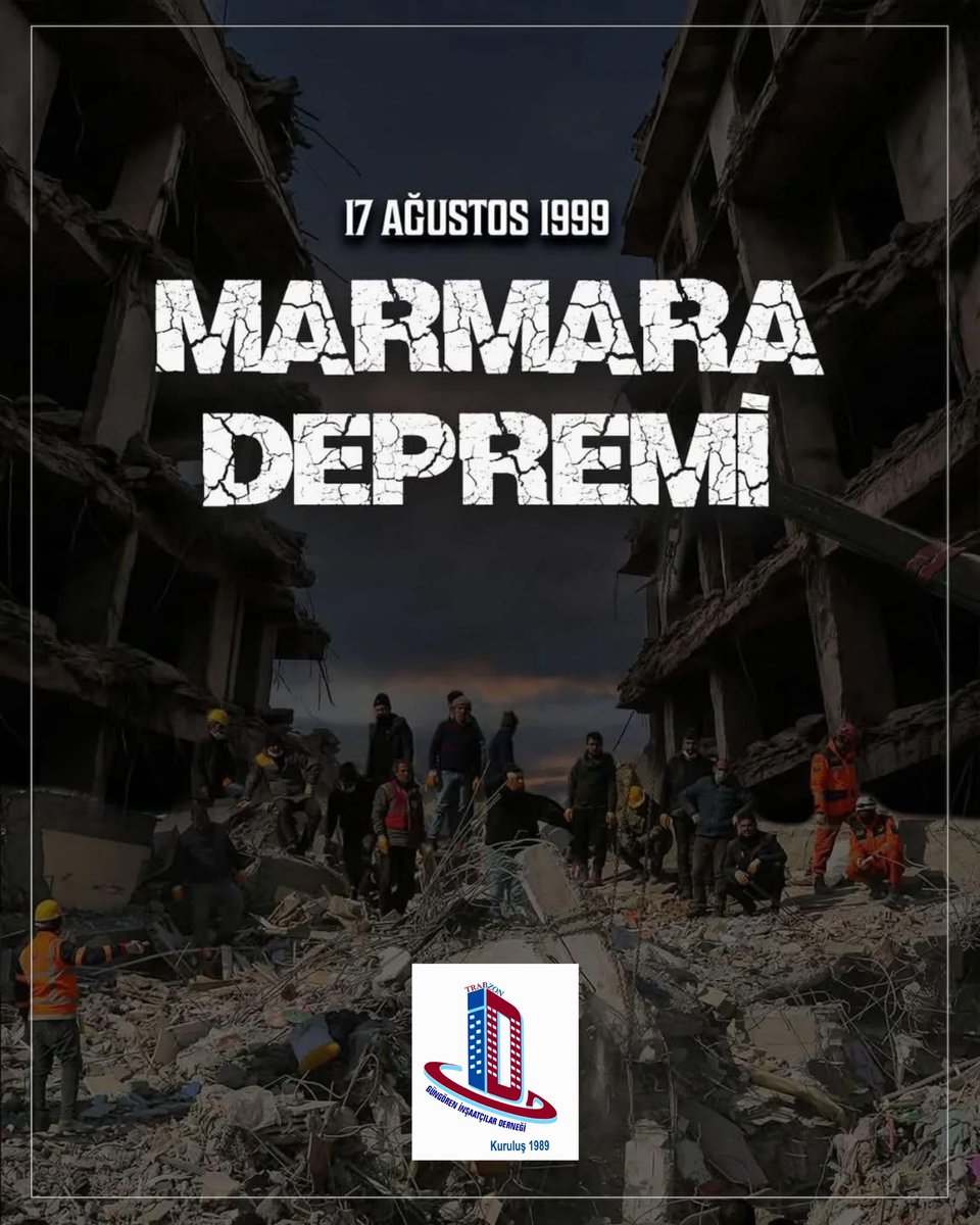 17 Ağustos 1999 Marmara Depremi’nde hayatını kaybeden vatandaşlarımızı rahmetle anıyor, milletimize bir daha böyle acılar yaşatmamasını Yüce Allah’tan niyaz ediyoruz.