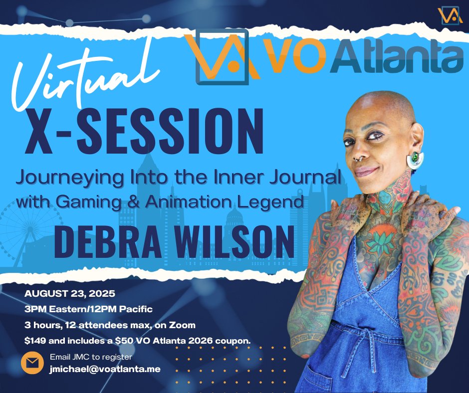 3 spots left for Debra Wilson next Saturday. Not coming to OVC? Get your fix with a 3-hour masterclass from one of Gaming &amp; Animation's living legends!

Plus, Live Announce superstar Randy Thomas deep dives everything VOG with a 3-hour workout September 21st!

DM or email to