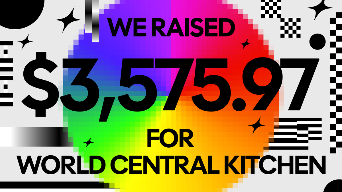artbyform's tweet photo. together, we raised 👉 $3,575.97 👈 for @WCKitchen during the ANV10 charity livestream!

it was a shorter one this year, but you guys absolutely showed up and showed out. thank you so, so much!

big things on the way🌈 #ALLNIGHTER10 https://t.co/wA2ue5wIqU
