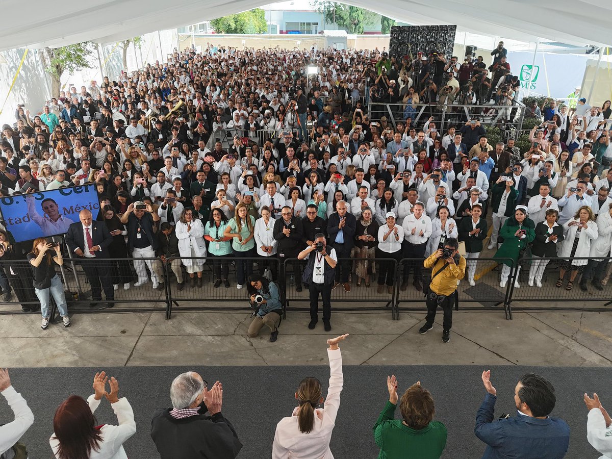 Claudiashein's tweet photo. Hoy inauguramos la Unidad de Medicina Familiar No. 93 del IMSS en Ecatepec, Estado de México. Todos los días trabajamos para garantizar que la atención a la salud sea gratuita y de calidad, para todas y todos los mexicanos. https://t.co/nZWPqQBu1f