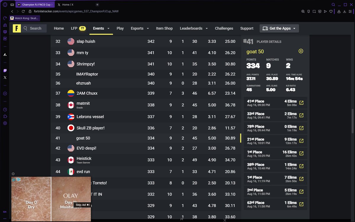 Phoenixkbm's tweet image. Just got top 41 in west 90 ping and got accused by some twitter kids 😂