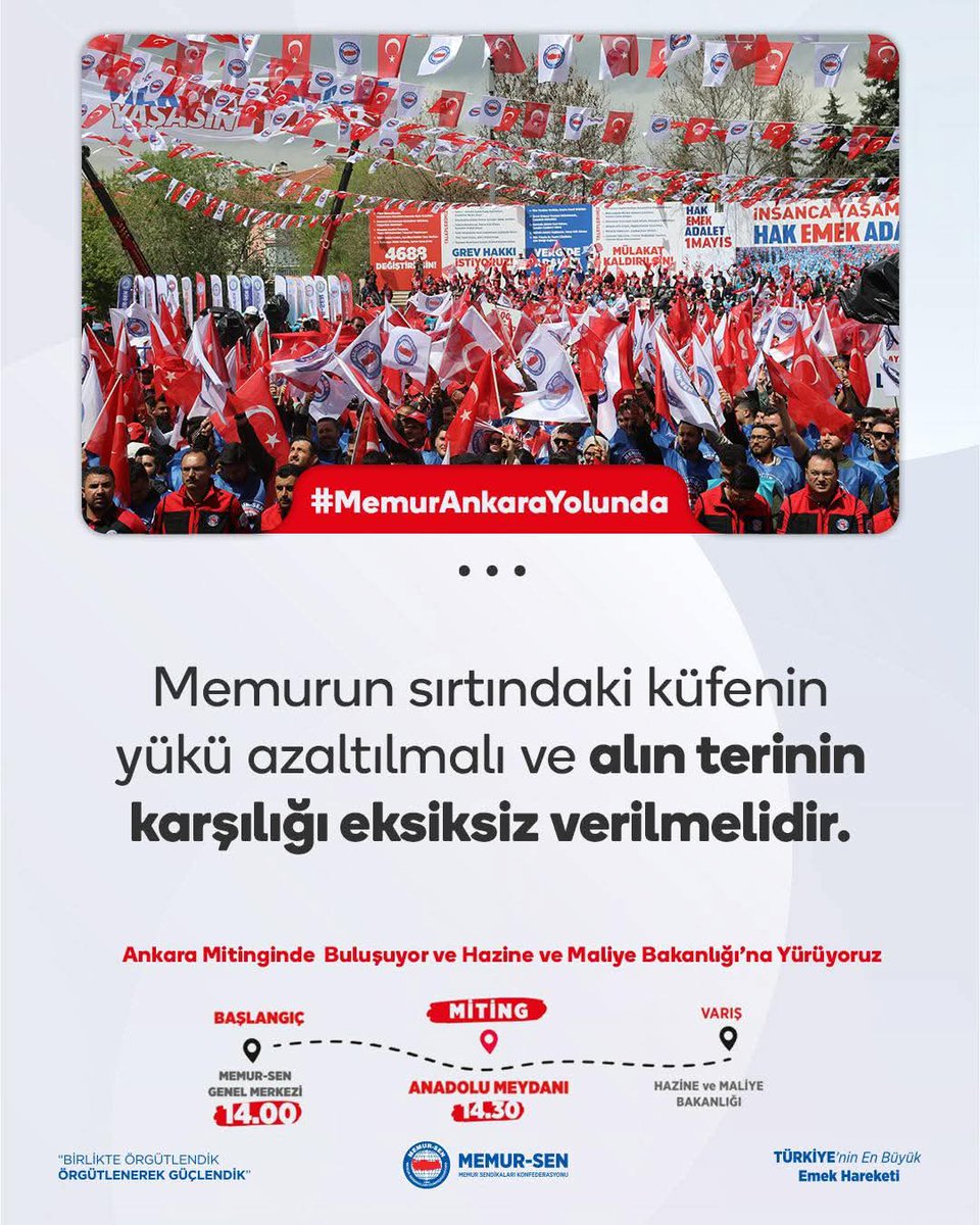 ebsistanbul4's tweet photo. #MemurAnkaraYolunda
8. Dönem Toplu Sözleşme’de sunulan yetersiz teklife HAYIR diyoruz!
📢 İstanbul’da kalanlar iş bırakıyor, Ankara’ya gelenler hak için meydanlarda haykırıyor!
Gelirde adalet, ücrette denge istiyoruz! https://t.co/Sbfve2pzzT