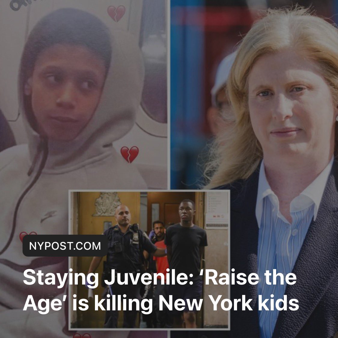 CommissBratton's tweet photo. Kudos to Commissioner Tisch for ‘telling truth to power’ about the terrible harm caused by the ‘Raise the Age’ bill passed by the out of touch with reality New York State Assembly. Don’t hold your breath waiting for them to fix the worsening mess they needlessly created back in 2018 when crime, including juvenile crime, was at historic lows. They created a ‘solution’ for a problem that was already in significant decline. https://t.co/X6pUH785zR