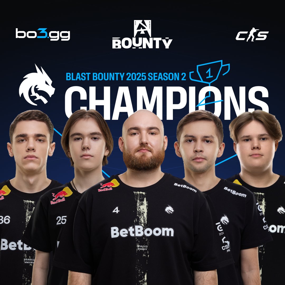 Spirit are the champions of 🇩🇰 BLAST Bounty 2025 Season 2! 🔥

In the grand final, they crushed The MongolZ with a ruthless 3-0 scoreline ⚡️