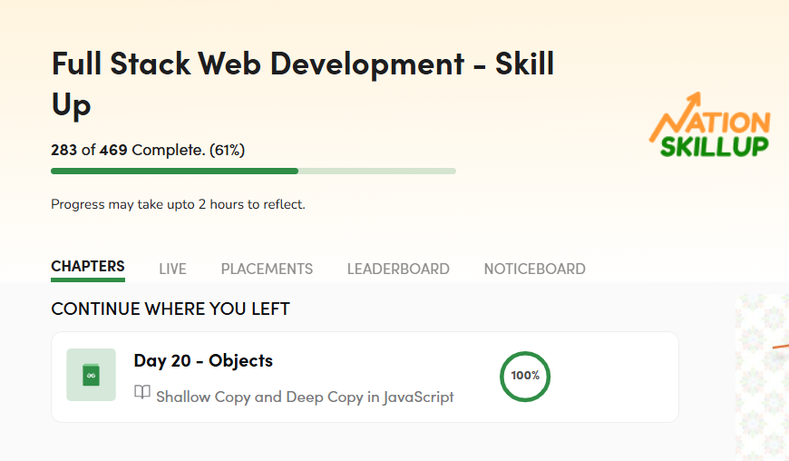 Suvadraa's tweet photo. Week 3 –Day 20 of Learning Full Stack Web Development with @geeksforgeeks

📙 Objects in Javascript   

🔗https://t.co/cfuKWiMHKx…    

#skillupwithgfg #nationskillup #FullStack #WebDev #JavaScript https://t.co/TE1oxeZRhd