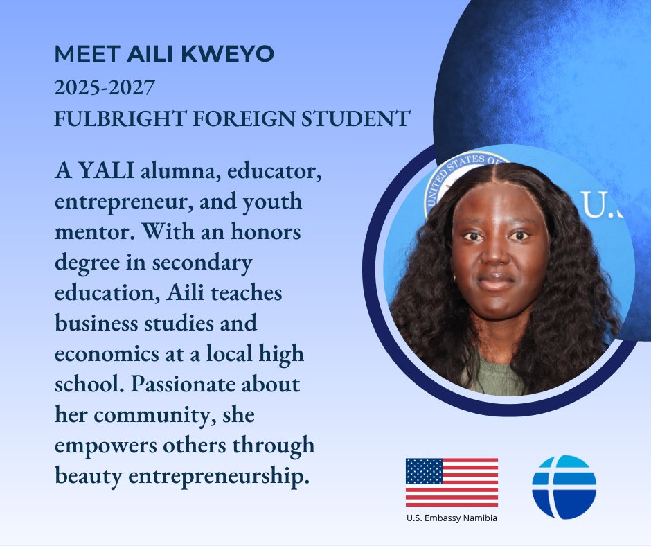 U.S. Embassy Namibia (@usembnamibia) on Twitter photo Wishing safe travels and success to ๐๐๐๐โ๐๐๐๐ ๐
๐ฎ๐ฅ๐๐ซ๐ข๐ ๐ก๐ญ ๐
๐จ๐ซ๐๐ข๐ ๐ง ๐๐ญ๐ฎ๐๐๐ง๐ญ ๐๐ข๐ฅ๐ข ๐๐ฐ๐๐ฒ๐จ! ๐บ๐ธ๐ณ๐ฆ
Aili is off to the University of Missouri to pursue a ๐ด๐๐๐๐๐โ๐ ๐๐ ๐บ๐๐๐๐๐๐ ๐ฌ๐
๐๐๐๐๐๐๐, aiming to transform inclusive education Wishing safe travels and success to ๐๐๐๐โ๐๐๐๐ ๐
๐ฎ๐ฅ๐๐ซ๐ข๐ ๐ก๐ญ ๐
๐จ๐ซ๐๐ข๐ ๐ง ๐๐ญ๐ฎ๐๐๐ง๐ญ ๐๐ข๐ฅ๐ข ๐๐ฐ๐๐ฒ๐จ! ๐บ๐ธ๐ณ๐ฆ
Aili is off to the University of Missouri to pursue a ๐ด๐๐๐๐๐โ๐ ๐๐ ๐บ๐๐๐๐๐๐ ๐ฌ๐
๐๐๐๐๐๐๐, aiming to transform inclusive education
