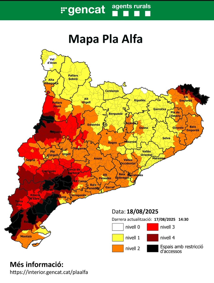 Emergències Terrassa (@trsemergencies) on Twitter photo 🔥<a href="/agentsruralscat/">Agents Rurals</a> comunica que demà dilluns el mapa del pla Alfa al nostre municipi és de nivell 2. Precaució. Si veieu fum o foc al bosc truqueu al 112. Entre tots i totes podem evitar els incendis. 🙏 🔥<a href="/agentsruralscat/">Agents Rurals</a> comunica que demà dilluns el mapa del pla Alfa al nostre municipi és de nivell 2. Precaució. Si veieu fum o foc al bosc truqueu al 112. Entre tots i totes podem evitar els incendis. 🙏