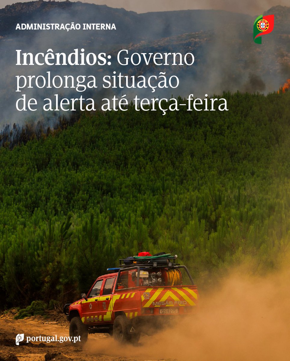 A situação de alerta devido ao risco agravado de incêndio foi prorrogada até às 23:59 de terça-feira, dia 19 de agosto, anunciou hoje a Ministra da Administração Interna, Maria Lúcia Amaral.

📷 Pedro Sarmento Costa/Lusa