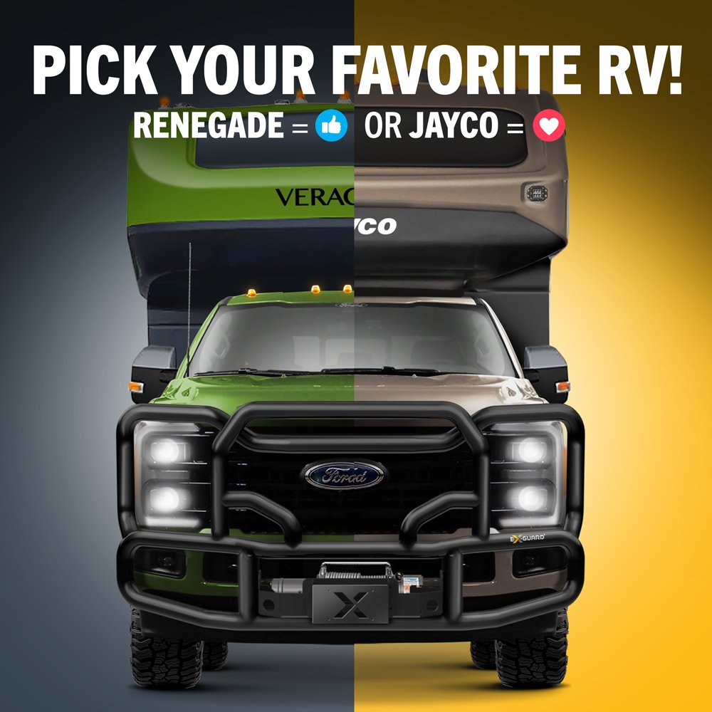 ex_guard's tweet image. PICK YOUR FAVORITE RV! 

RENEGADE VERACRUZ or JAYCO SENECA XT? Both are Great, but which is the BEST!

Check out our RV section on our website. You can find some of the best brands in the market.

ow.ly/LI4a50WGVXf

#ExGuard #NeverYieldToDowntime #JaycoRV #RenegadeRV