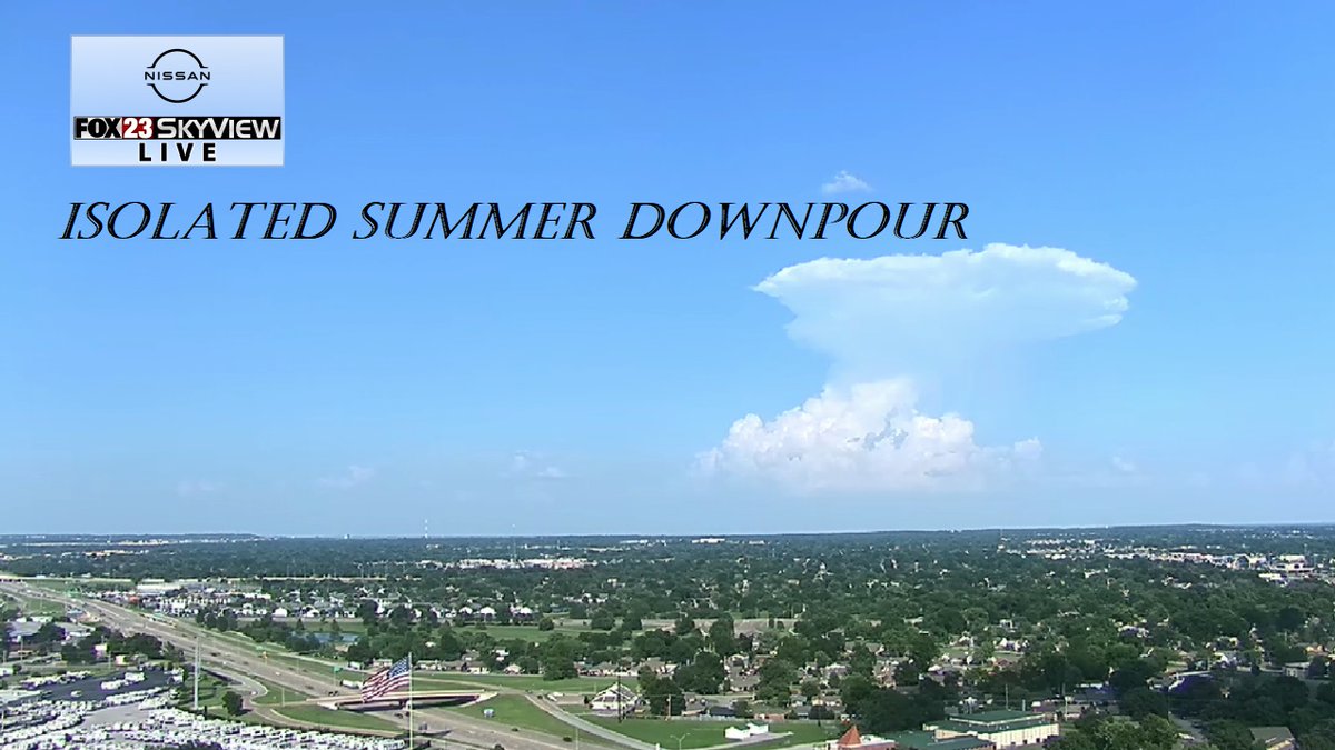 Here's a refresher on what the term, "isolated" means - a lonesome shower or storm as seen here east of Tulsa early Sunday evening. 🌦
#okwx