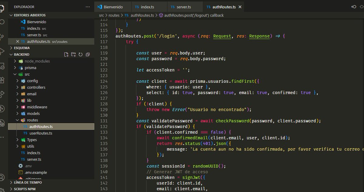 cryis06's tweet image. Backend con Express y TS. Mi base para los demás proyectos de software que crearé.
Me aburre crear todo de 0 así que porque no crear una base y simplemente clonar. Este back-end tiene: 
JWT, NodeMailer(para que el usuario confirme si correo), Prisma, Postgres #VibeCodingThursday