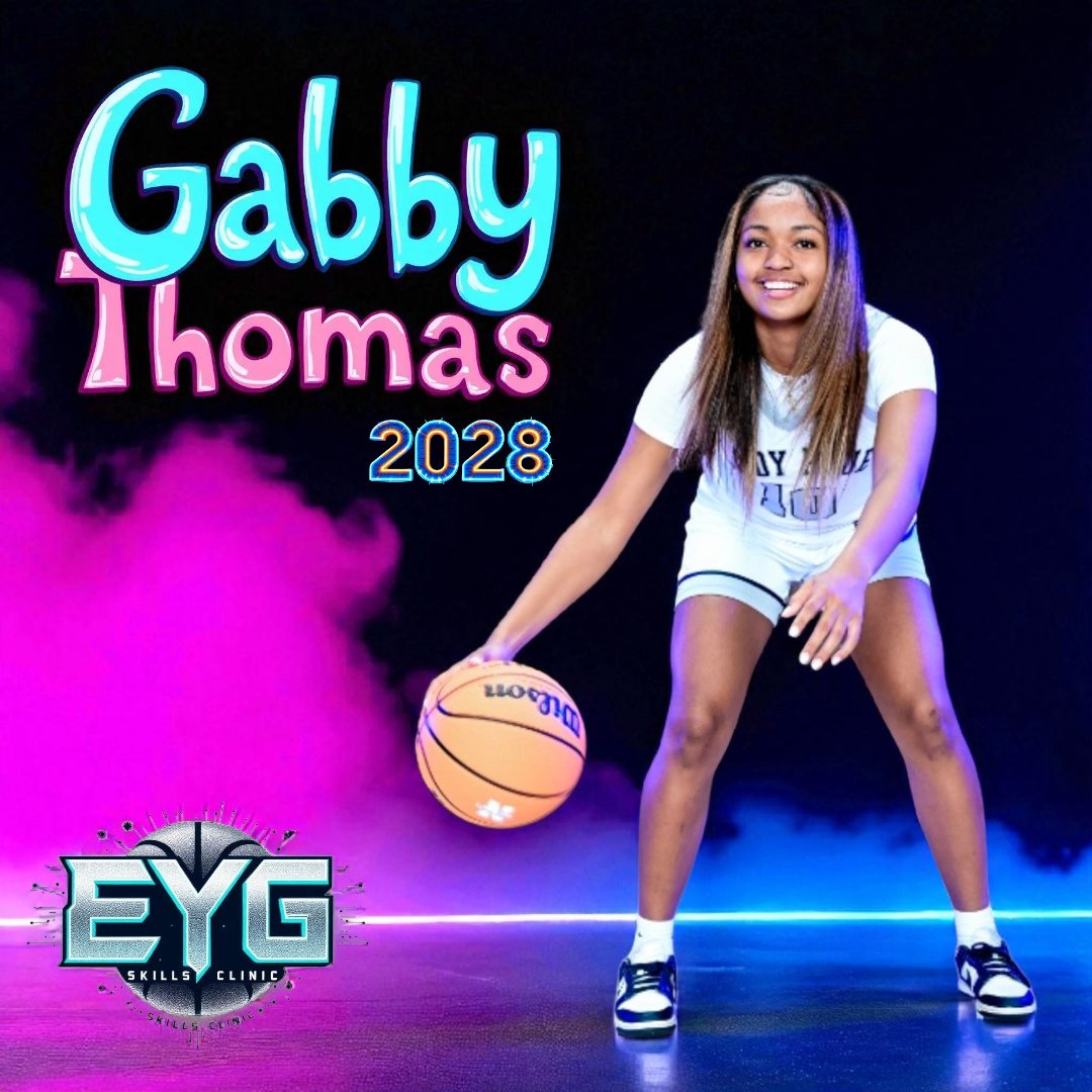 EYGInvitational's tweet image. Excited to welcome 2028 Gabby Thomas to the EYG clinic next month! Lights out shooter who holds multiple D1 offers! 

Can't wait to have Gabby at the clinic! #whosnext⁉️ ##eygclinic #development #ironsharpensiron #teaching #exposure #media