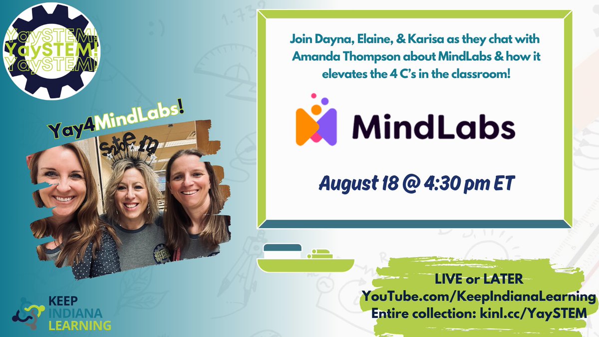 Karisa Schwanekamp (@mrsschwanekamp) on Twitter photo We are back for season 4 <a href="/YaySTEM/">YaySTEM!</a> ๐Join us tomorrow & every 3rd Monday 1st semester & 2nd Monday 2nd semester at 4:30pmET to connect on amazing STEM topics! Tune in tomorrow to learn about <a href="/ExploreMindLabs/">MindLabs</a> with ed tech entrepreneur & founder <a href="/STEMmomCEO/">Amanda Thompson</a> ๐ <a href="/KeepINLearning/">Keep Indiana Learning</a> We are back for season 4 <a href="/YaySTEM/">YaySTEM!</a> ๐Join us tomorrow & every 3rd Monday 1st semester & 2nd Monday 2nd semester at 4:30pmET to connect on amazing STEM topics! Tune in tomorrow to learn about <a href="/ExploreMindLabs/">MindLabs</a> with ed tech entrepreneur & founder <a href="/STEMmomCEO/">Amanda Thompson</a> ๐ <a href="/KeepINLearning/">Keep Indiana Learning</a>