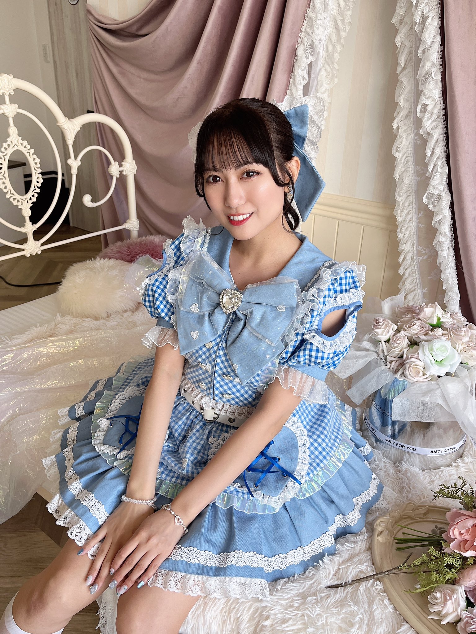 ゆきゆき様♡春夏3角ショール♡オーダーページ♡ピンク♡ チェキ会、ランウェイありがとございましたっ🩵🎵💭 普段見れ