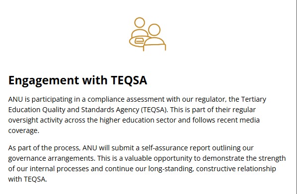 This is how <a href="/ourANU/">ourANU</a> described the <a href="/TEQSAGov/">TEQSA</a> investigation to staff.

No wonder so many ANU staff speak about being gaslit by ANU leadership.