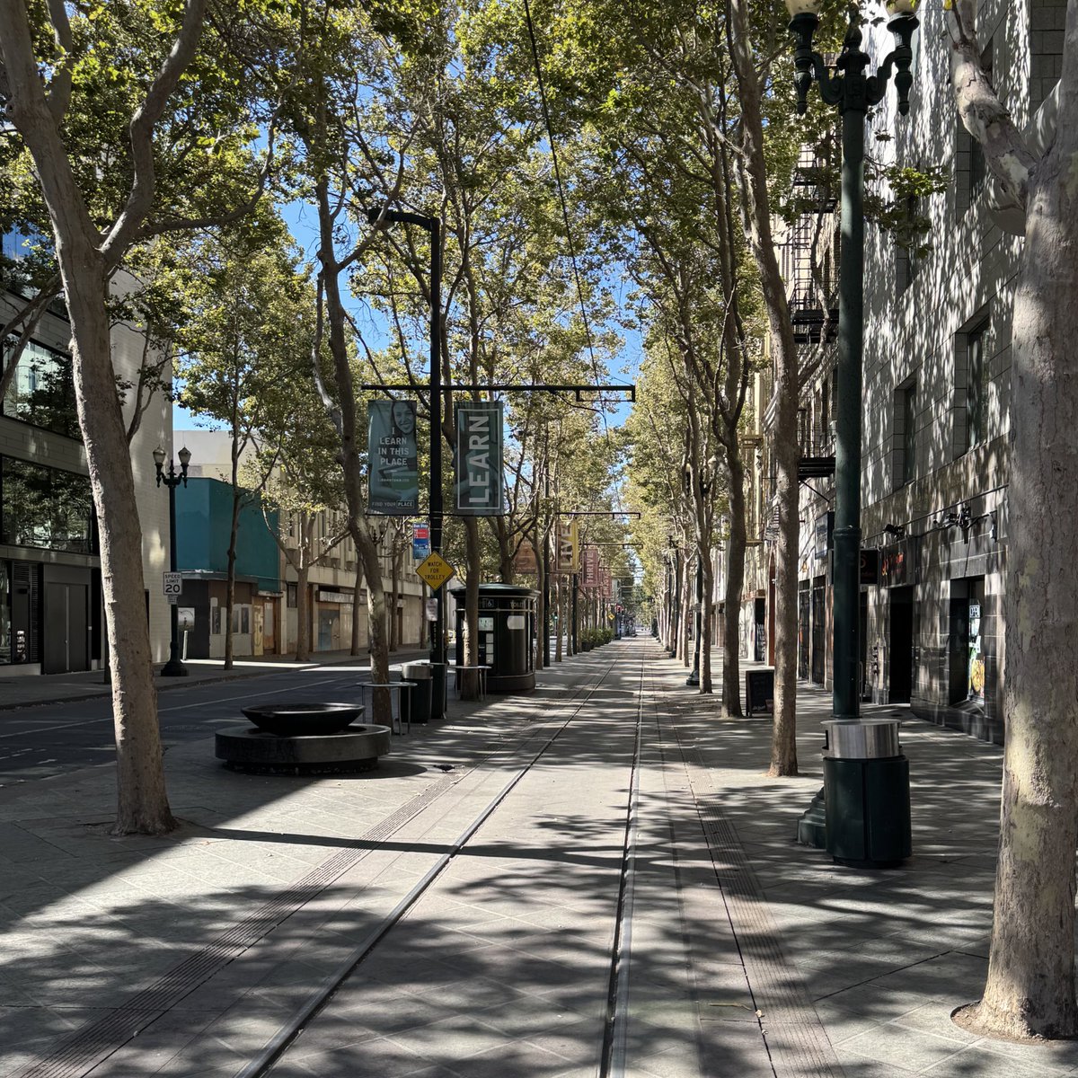 I visited San Jose for the first time and found Santa Clara to be eerily similar to La Rambla in Barcelona.

It’s only missing the crowds and outdoor dining.